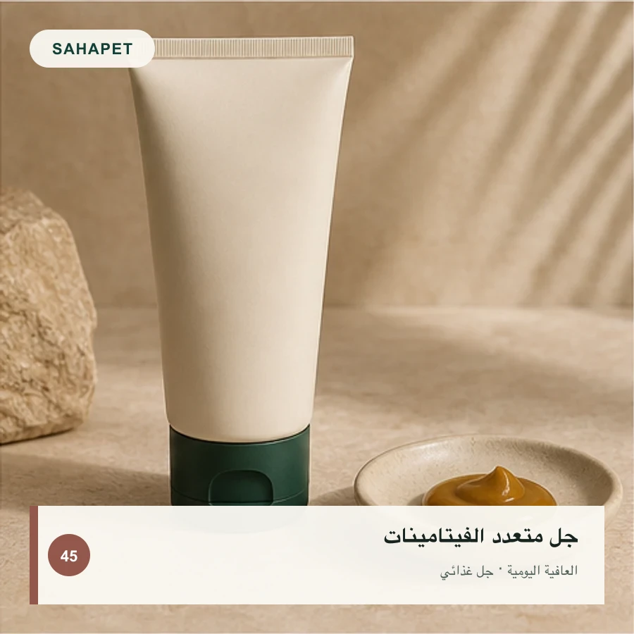 تصميم عبوة جل متعدد الفيتامينات بعلامة Sahapet